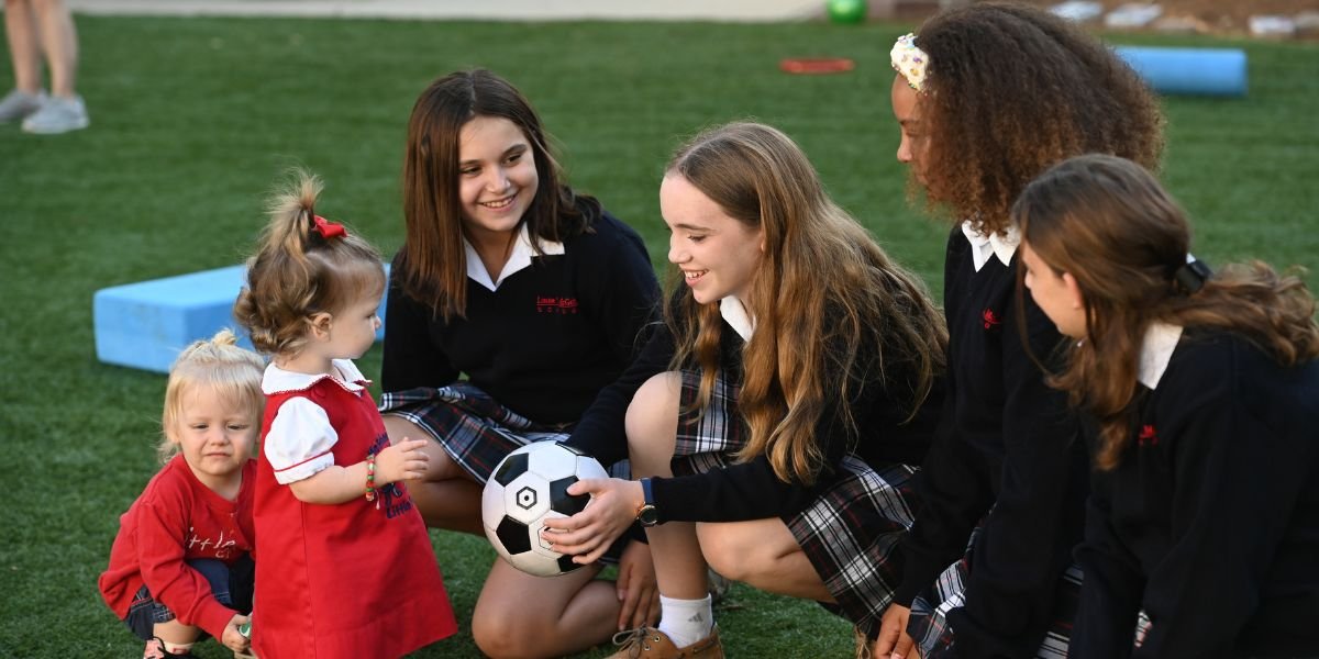 middle school students with little gate student